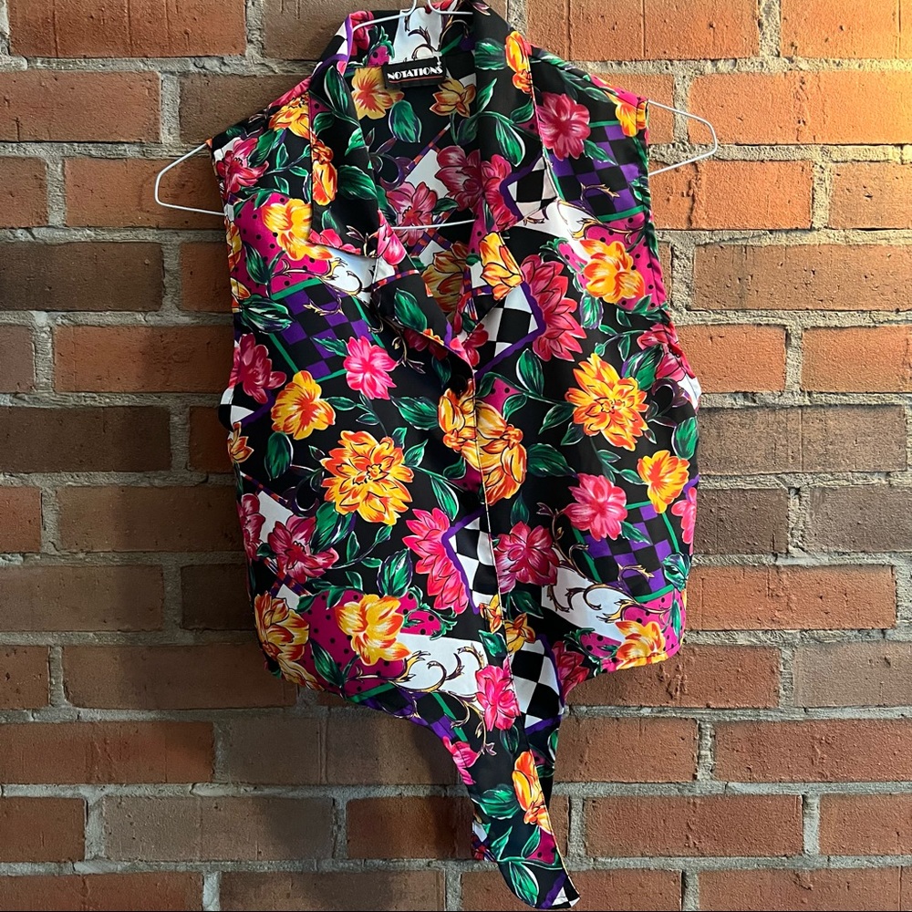 Floral cropped button down